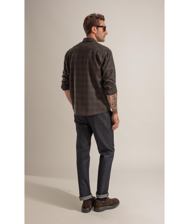 Calca Chino Denim Visco Indigo Lav. Amaciado C/ Resina