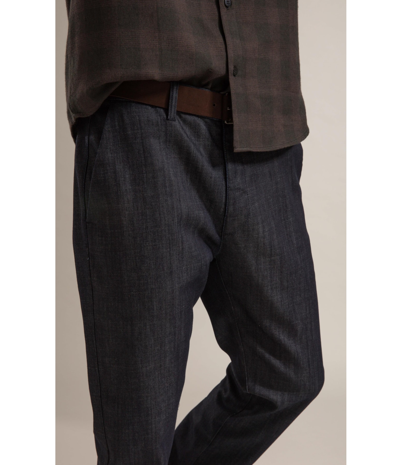 Calca Chino Denim Visco Indigo Lav. Amaciado C/ Resina