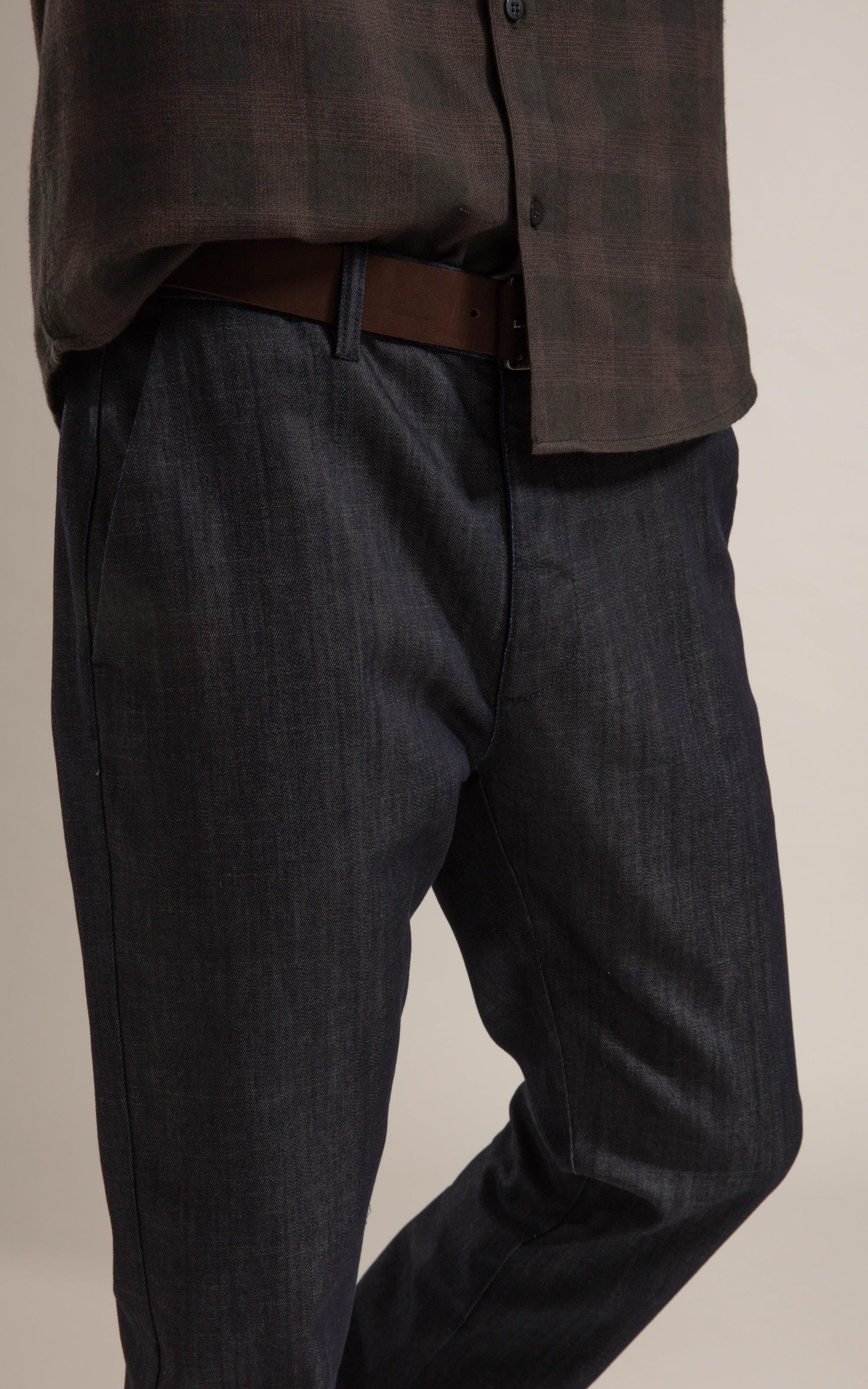 Calca Chino Denim Visco Indigo Lav. Amaciado C/ Resina