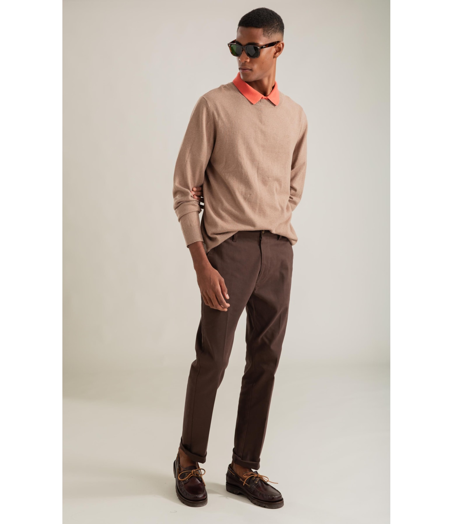 Calca Chino Jogging Pd Custom Fit Marrom