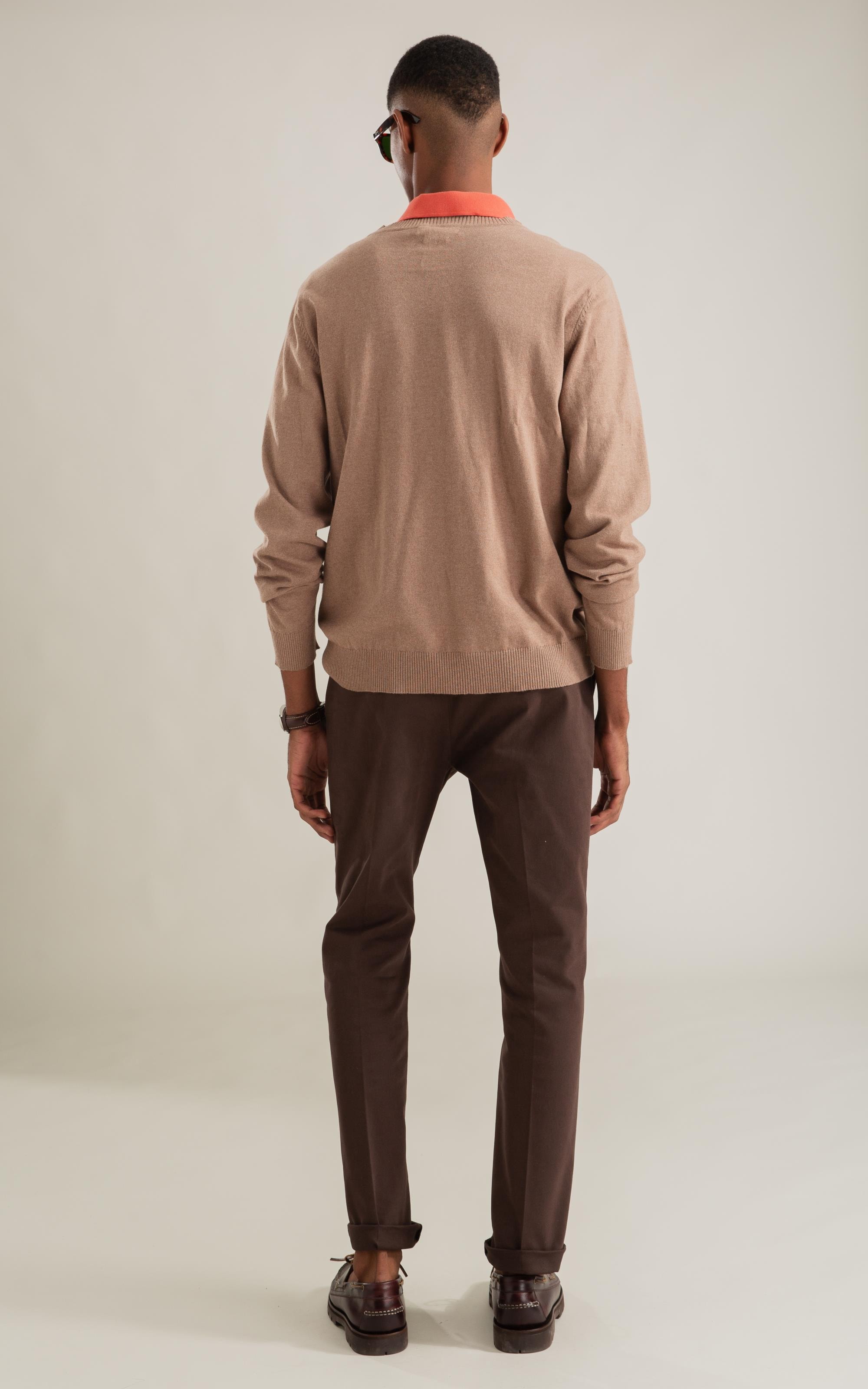 Calca Chino Jogging Pd Custom Fit Marrom