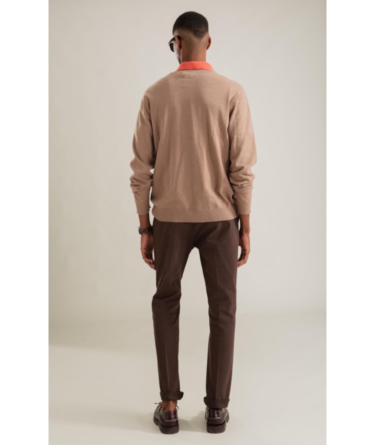 Calca Chino Jogging Pd Custom Fit Marrom