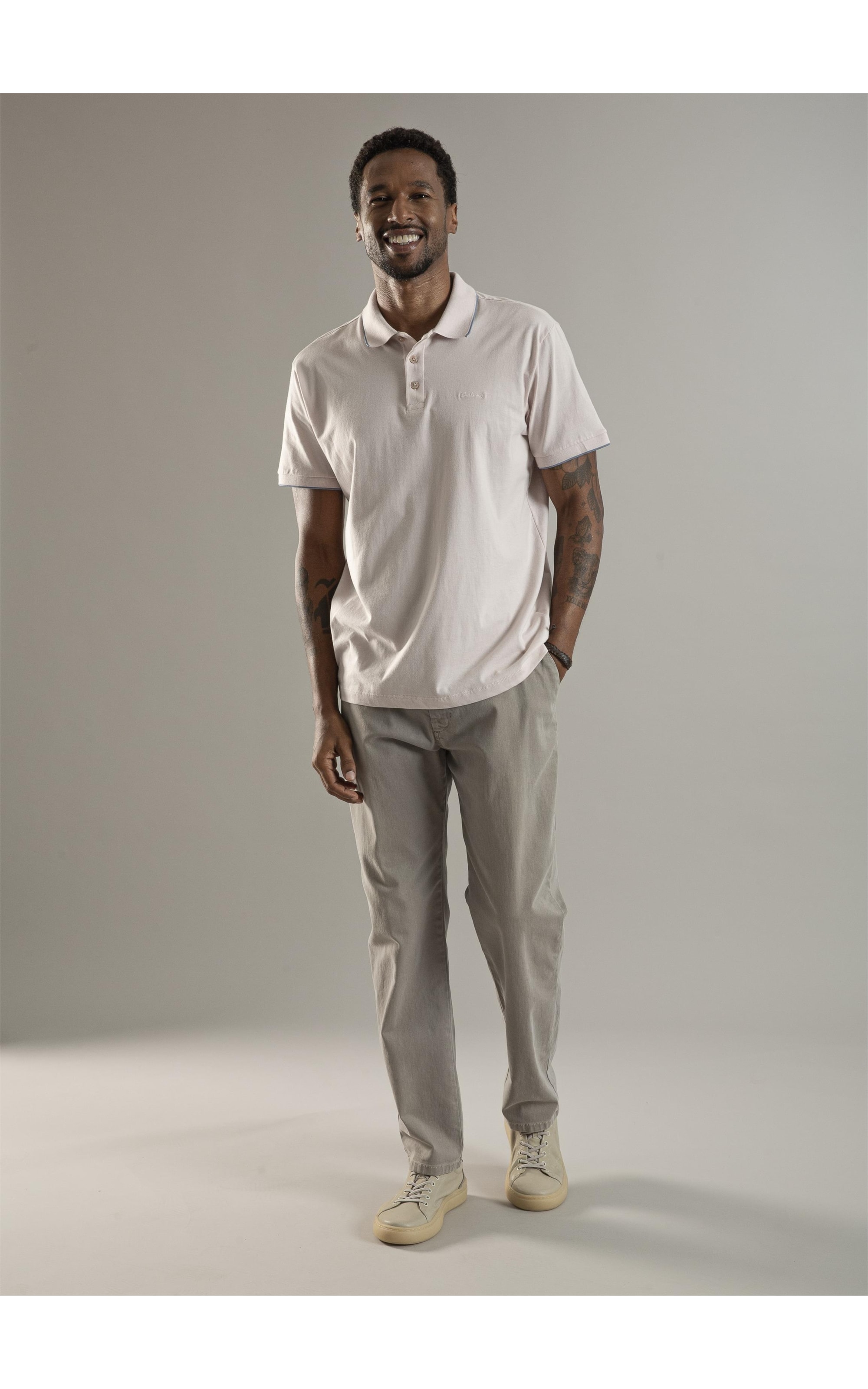 Calça Chino Jogging Preppy Fuji Cinza Medio