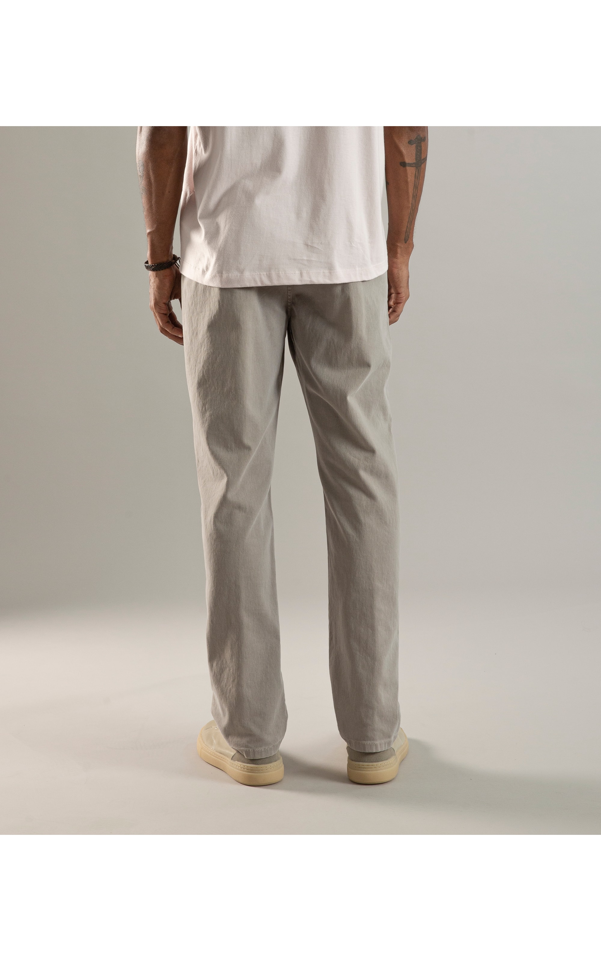 Calça Chino Jogging Preppy Fuji Cinza Medio