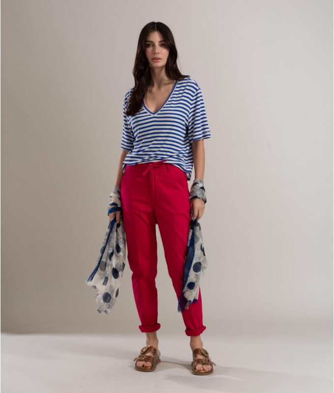 Calça Chino Jogging Preppy Mom Pink