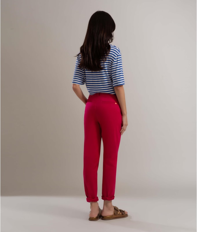 Calça Chino Jogging Preppy Mom Pink