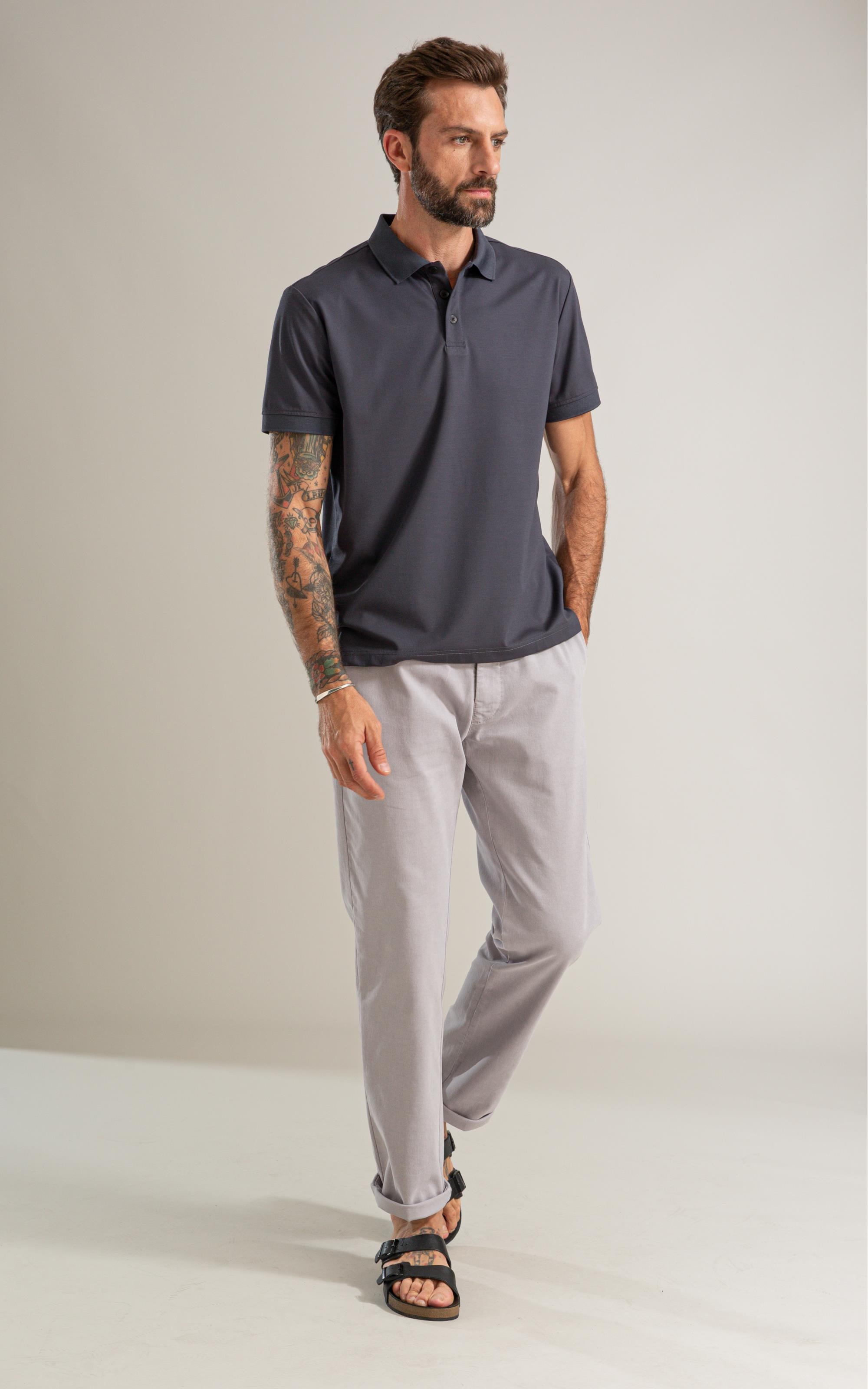 Calça Chino Jogging Preppy Pd Prata