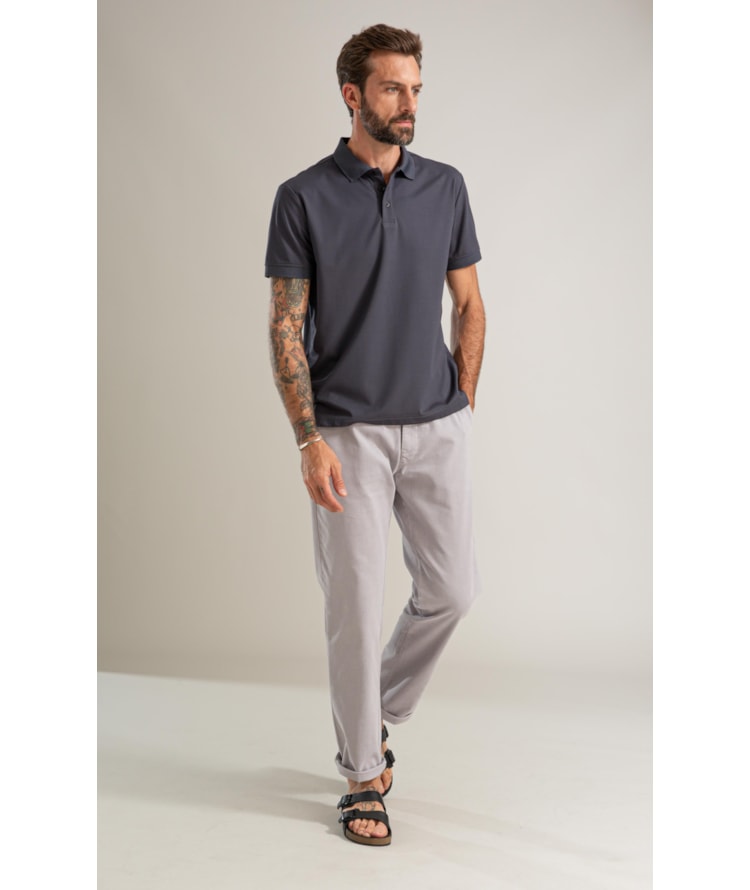 Calça Chino Jogging Preppy Pd Prata