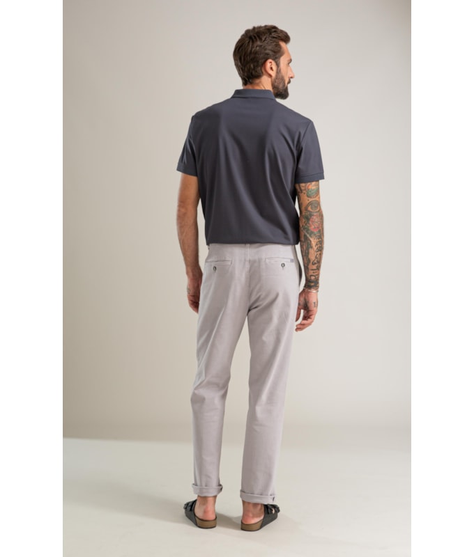 Calça Chino Jogging Preppy Pd Prata