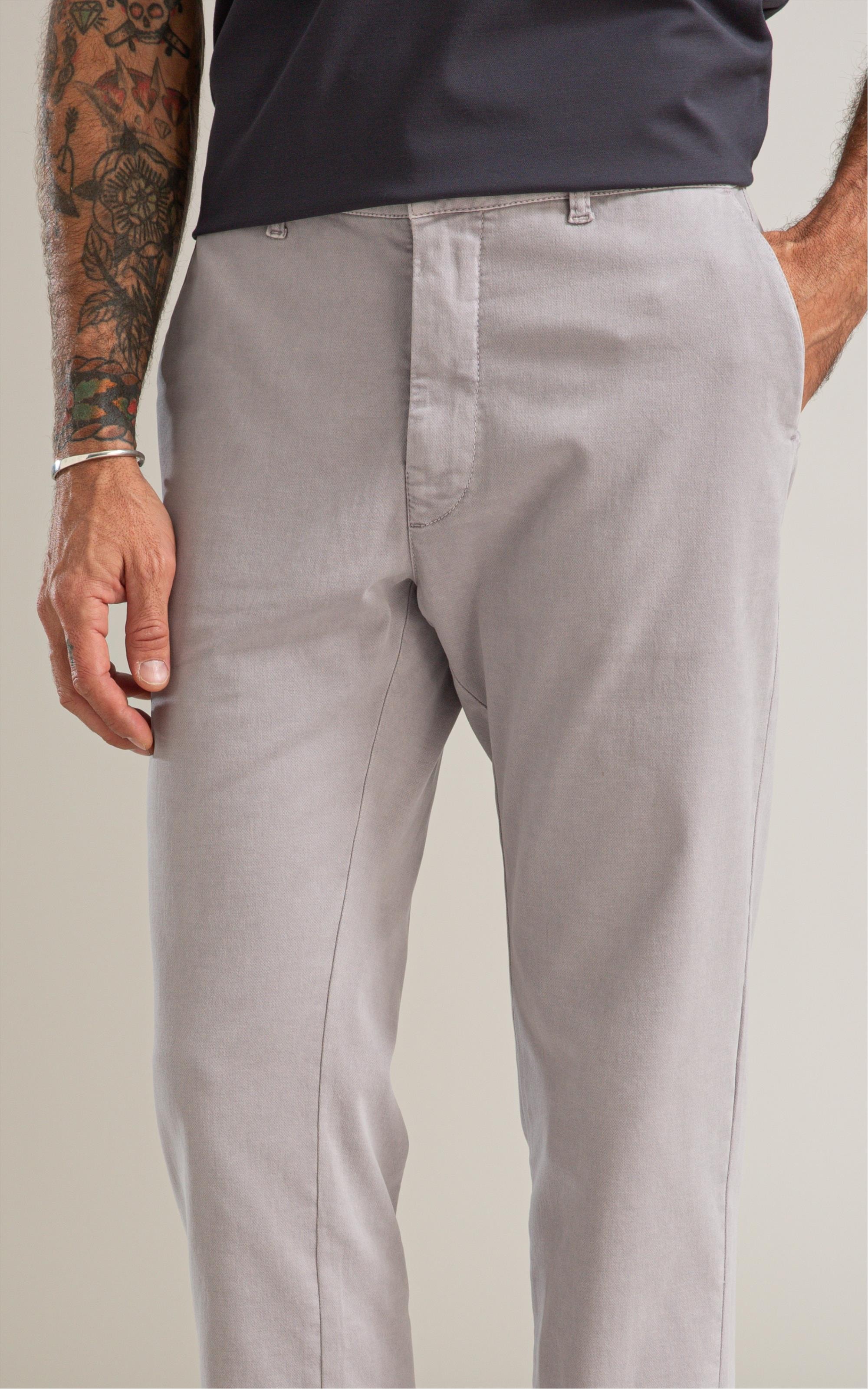 Calça Chino Jogging Preppy Pd Prata
