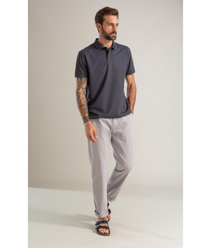 Calça Chino Jogging Preppy Pd Prata