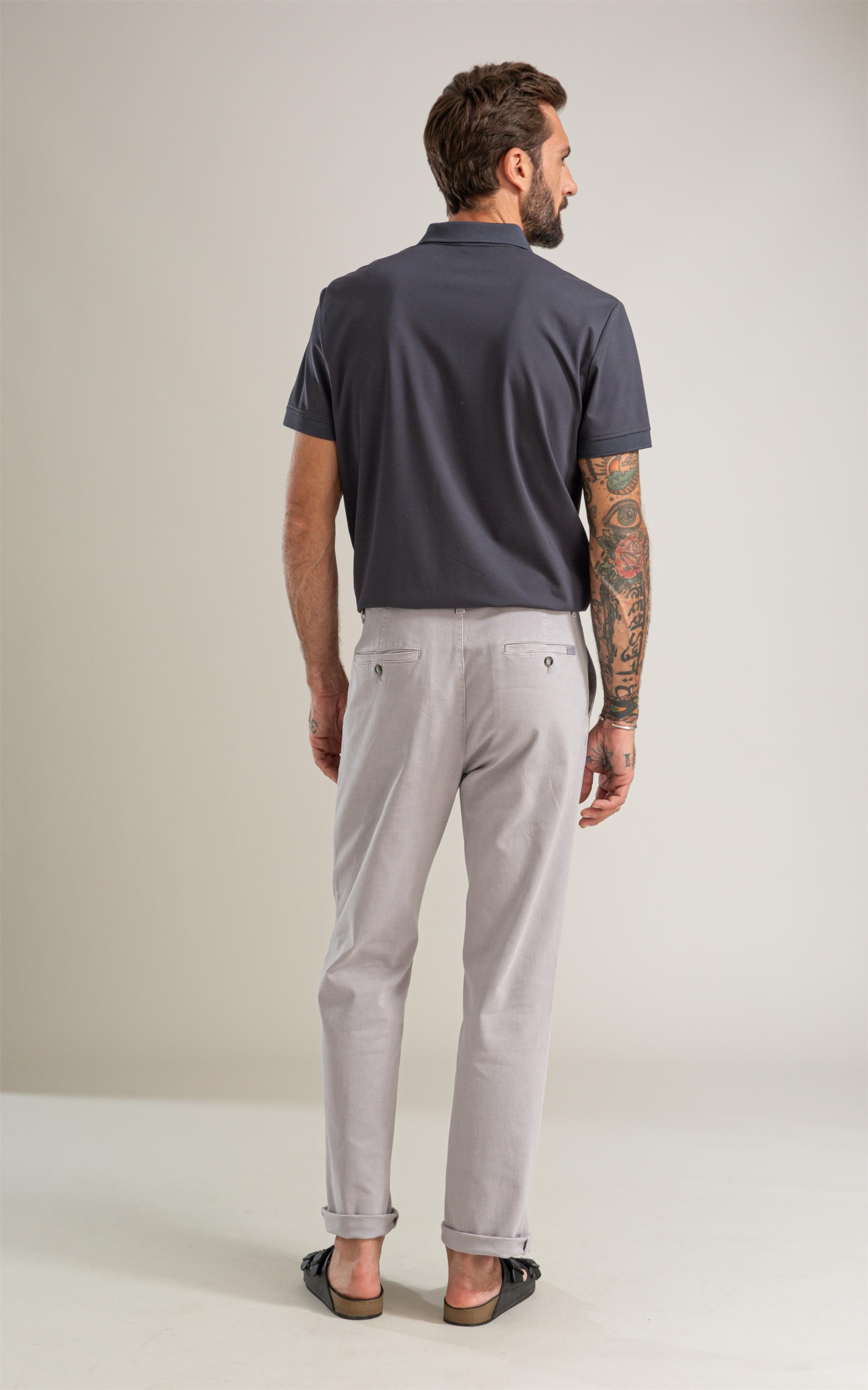 Calça Chino Jogging Preppy Pd Prata