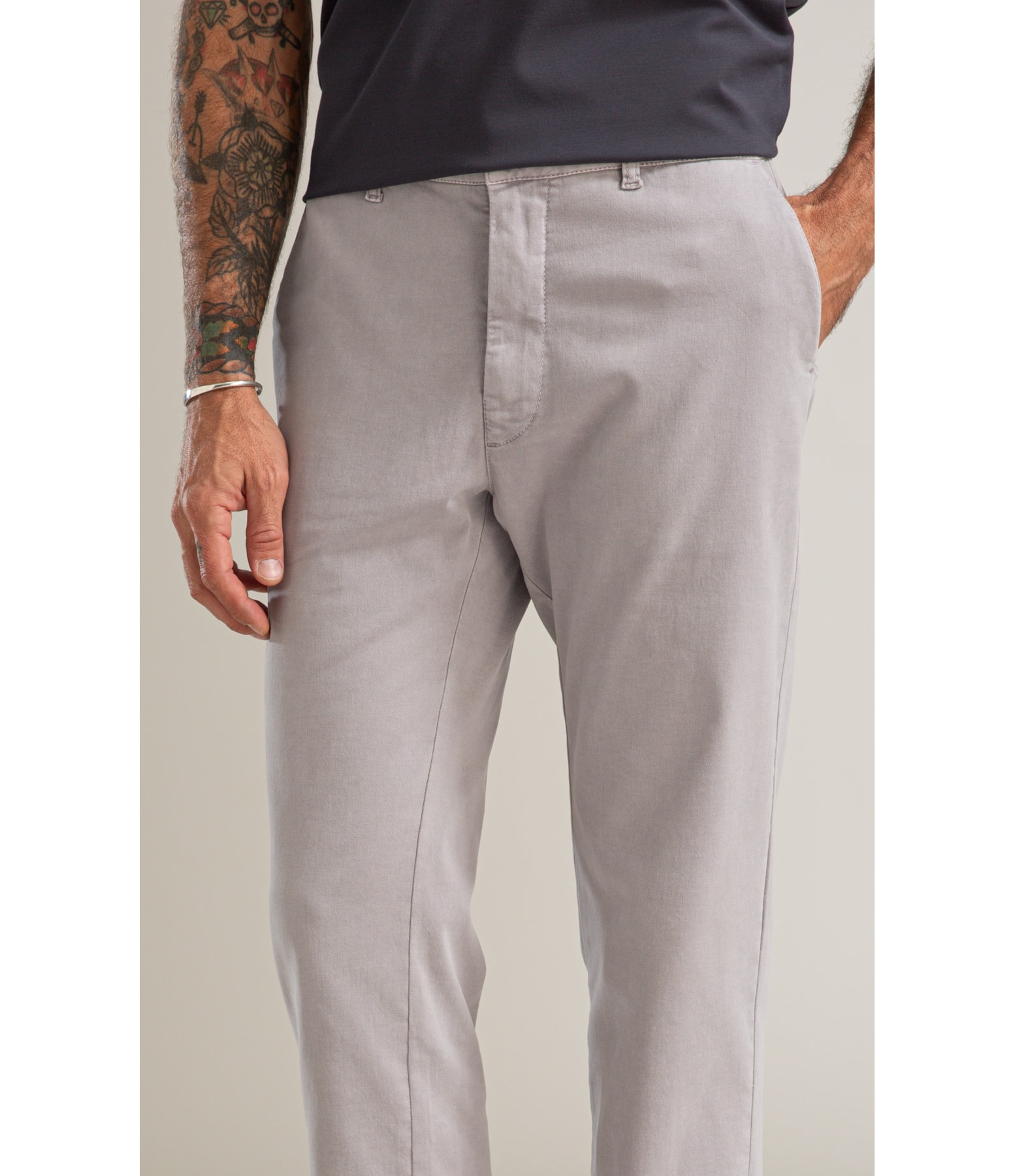 Calça Chino Jogging Preppy Pd Prata