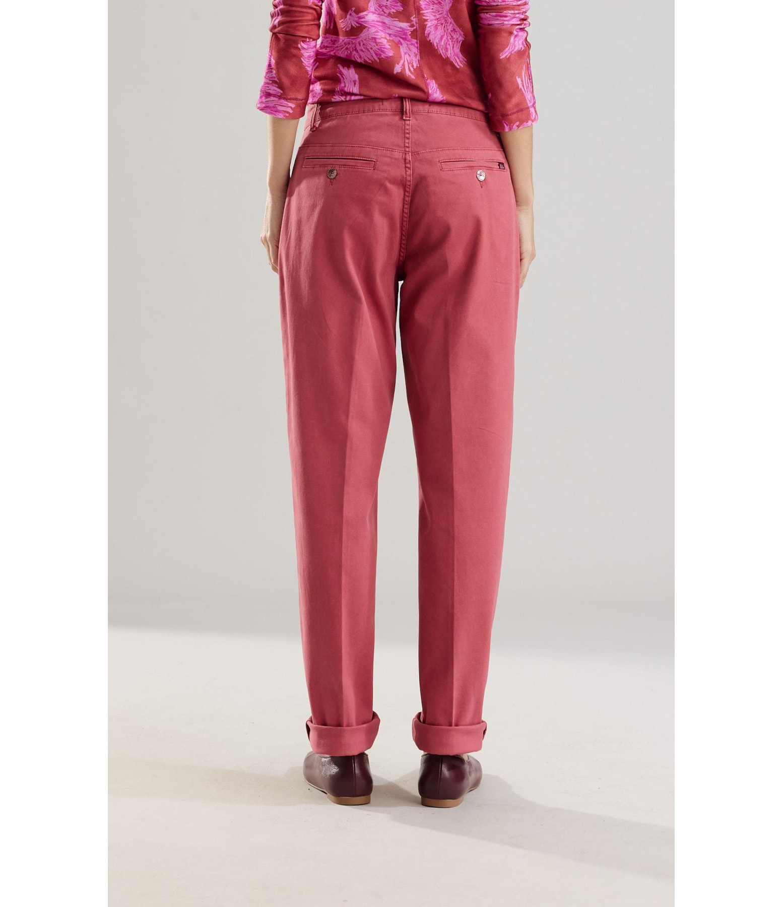 Calça Chino Jogging Reta Rosa Velho