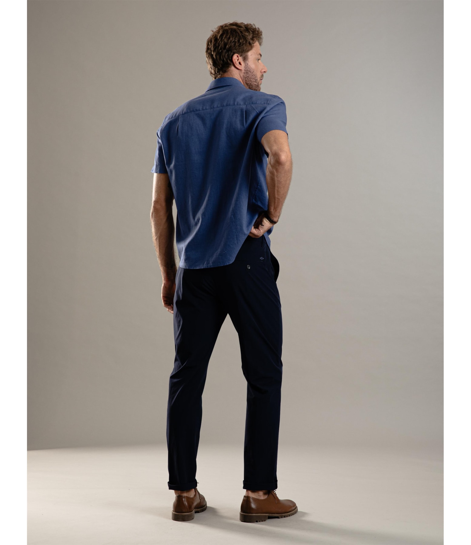 Calça Chino Ny Stretch Tradicional Dark Navy