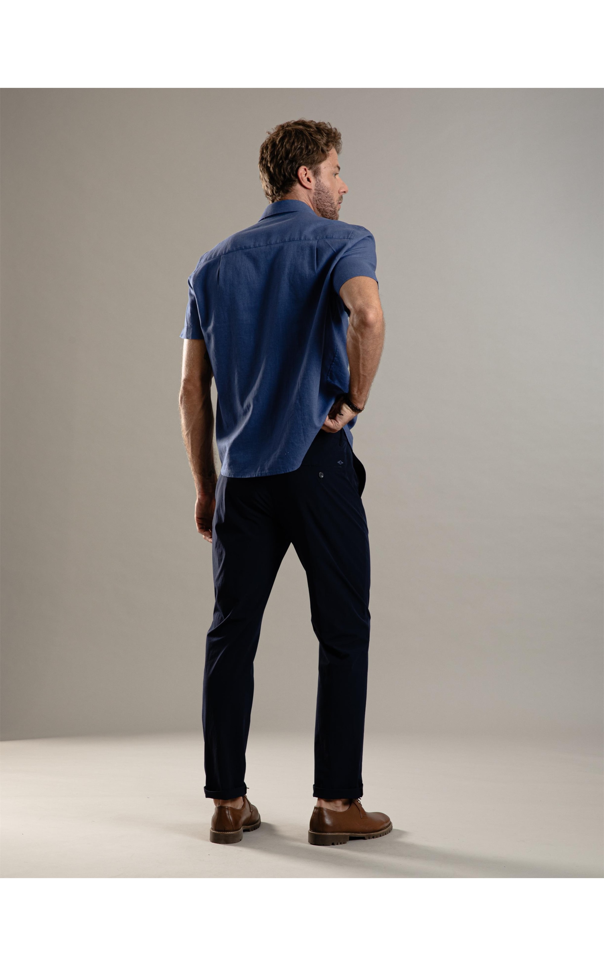 Calça Chino Ny Stretch Tradicional Dark Navy