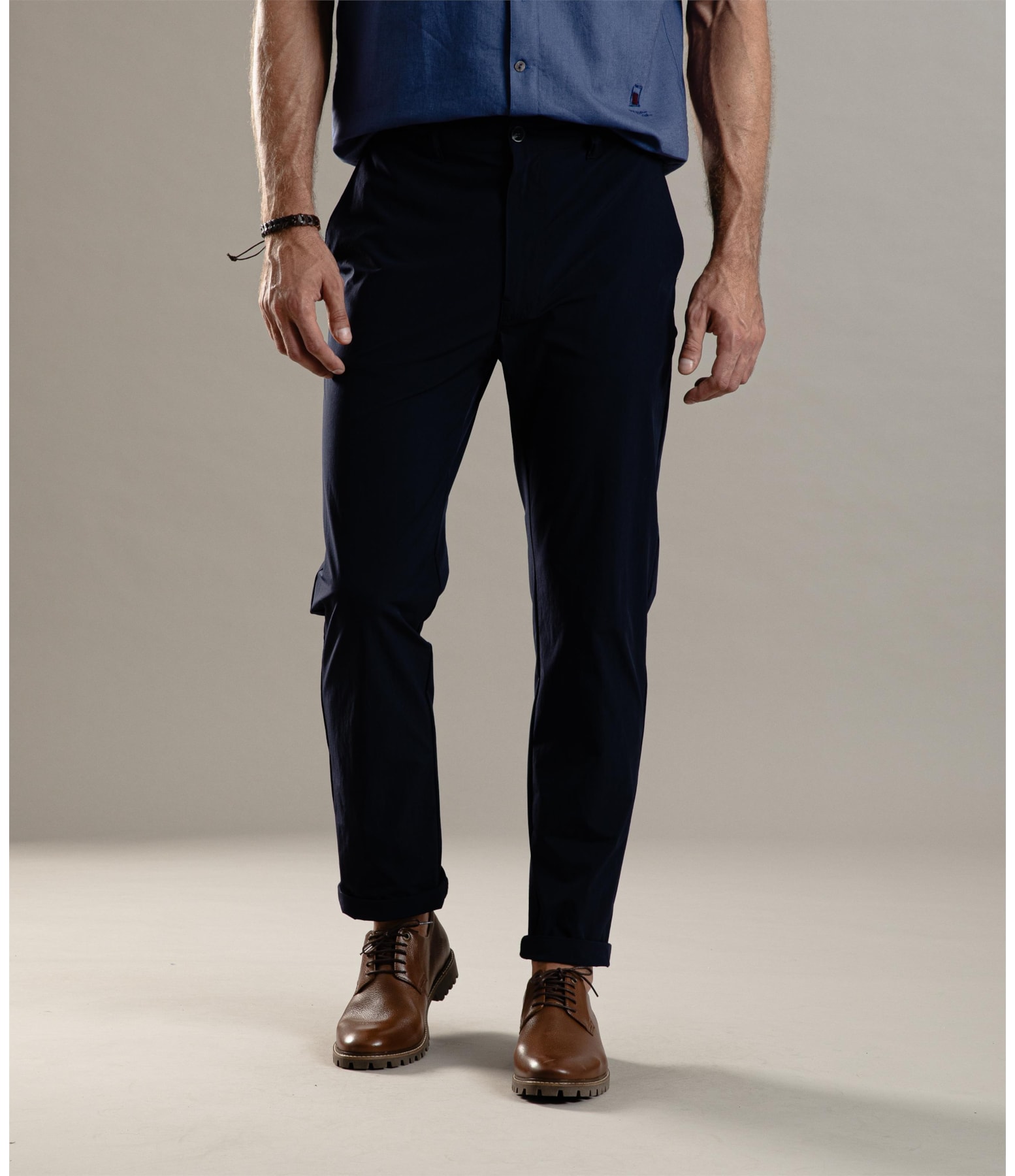 Calça Chino Ny Stretch Tradicional Dark Navy