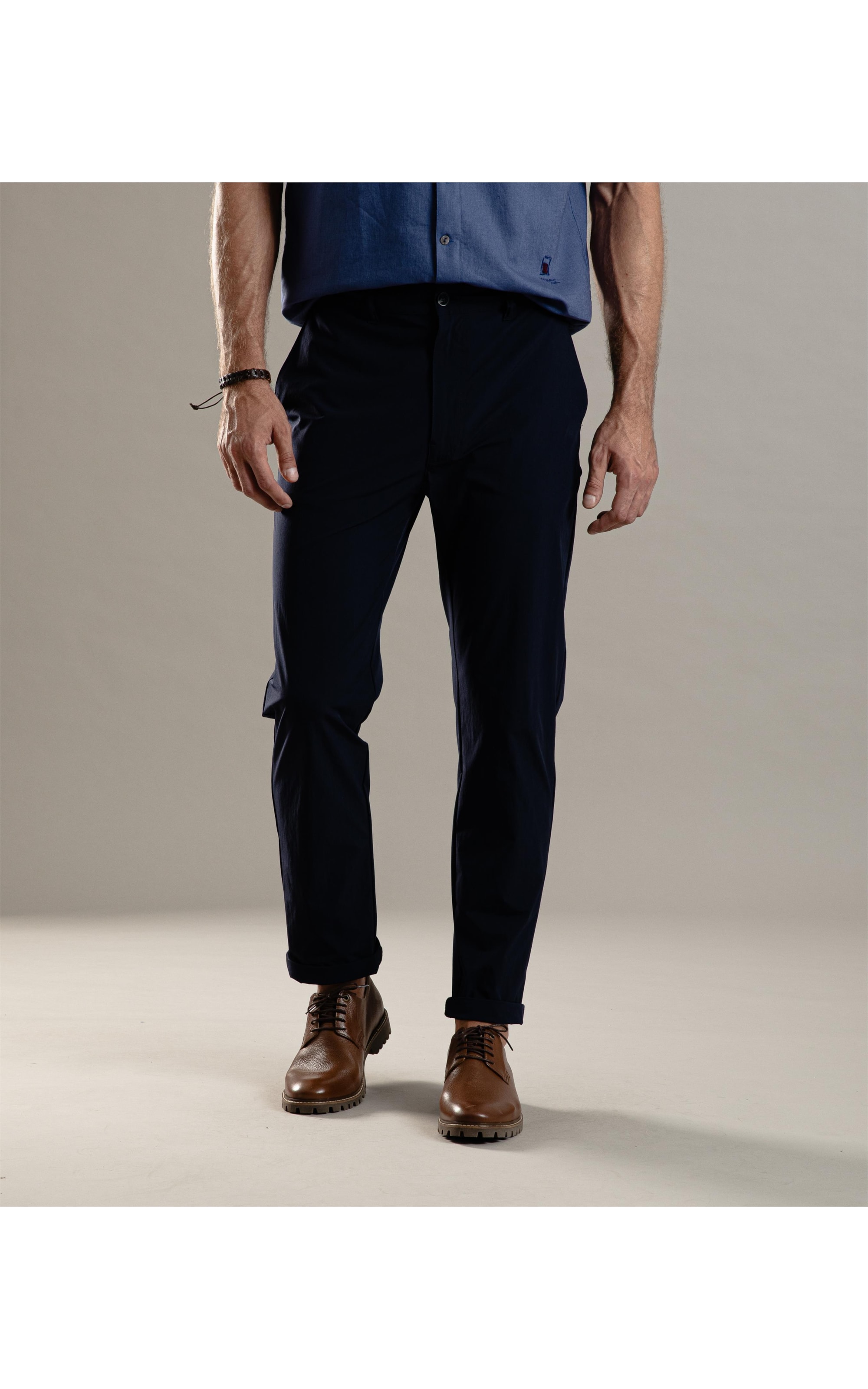 Calça Chino Ny Stretch Tradicional Dark Navy
