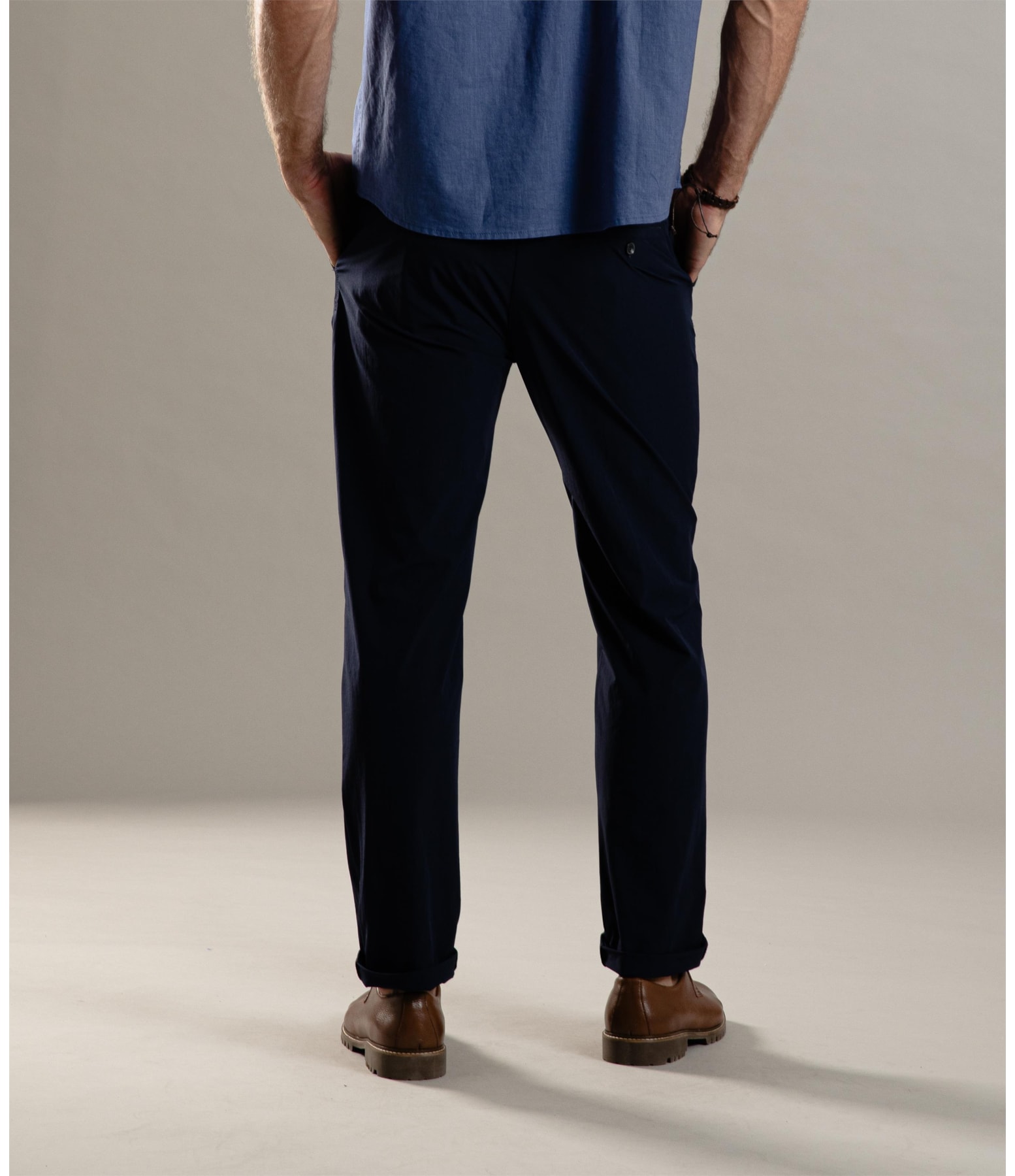 Calça Chino Ny Stretch Tradicional Dark Navy