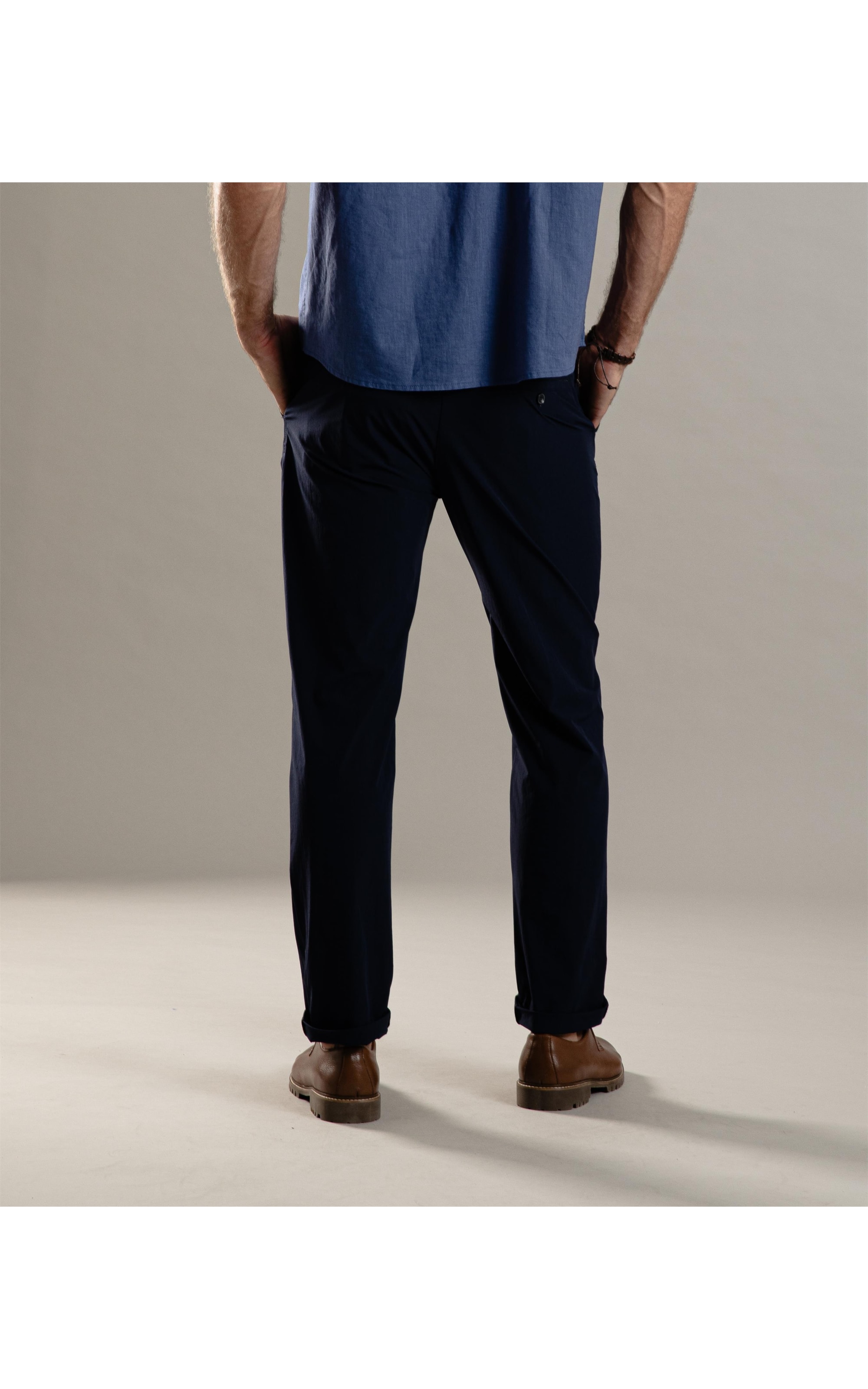 Calça Chino Ny Stretch Tradicional Dark Navy