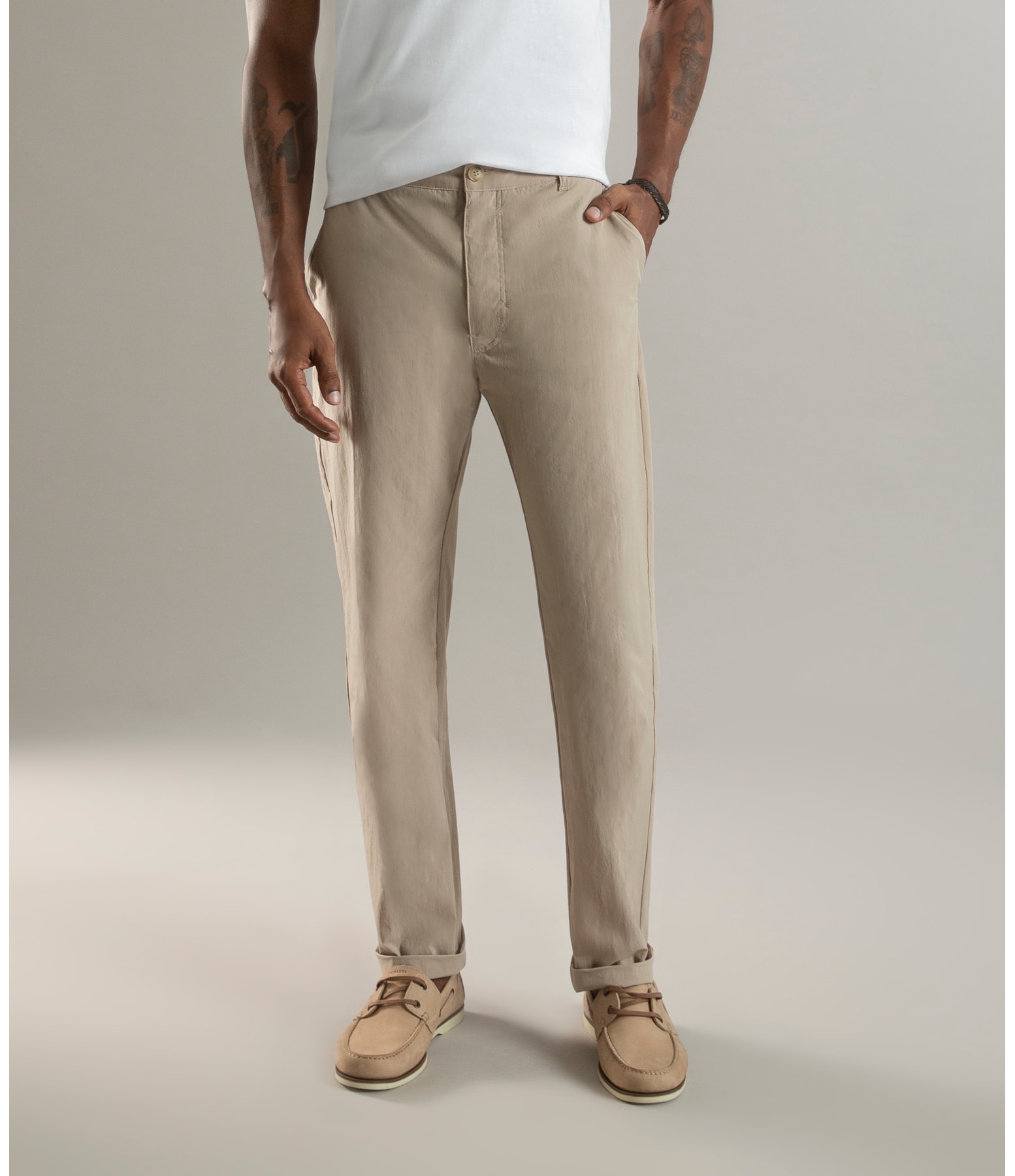 Calça Chino Ny Stretch Tradicional Sandy