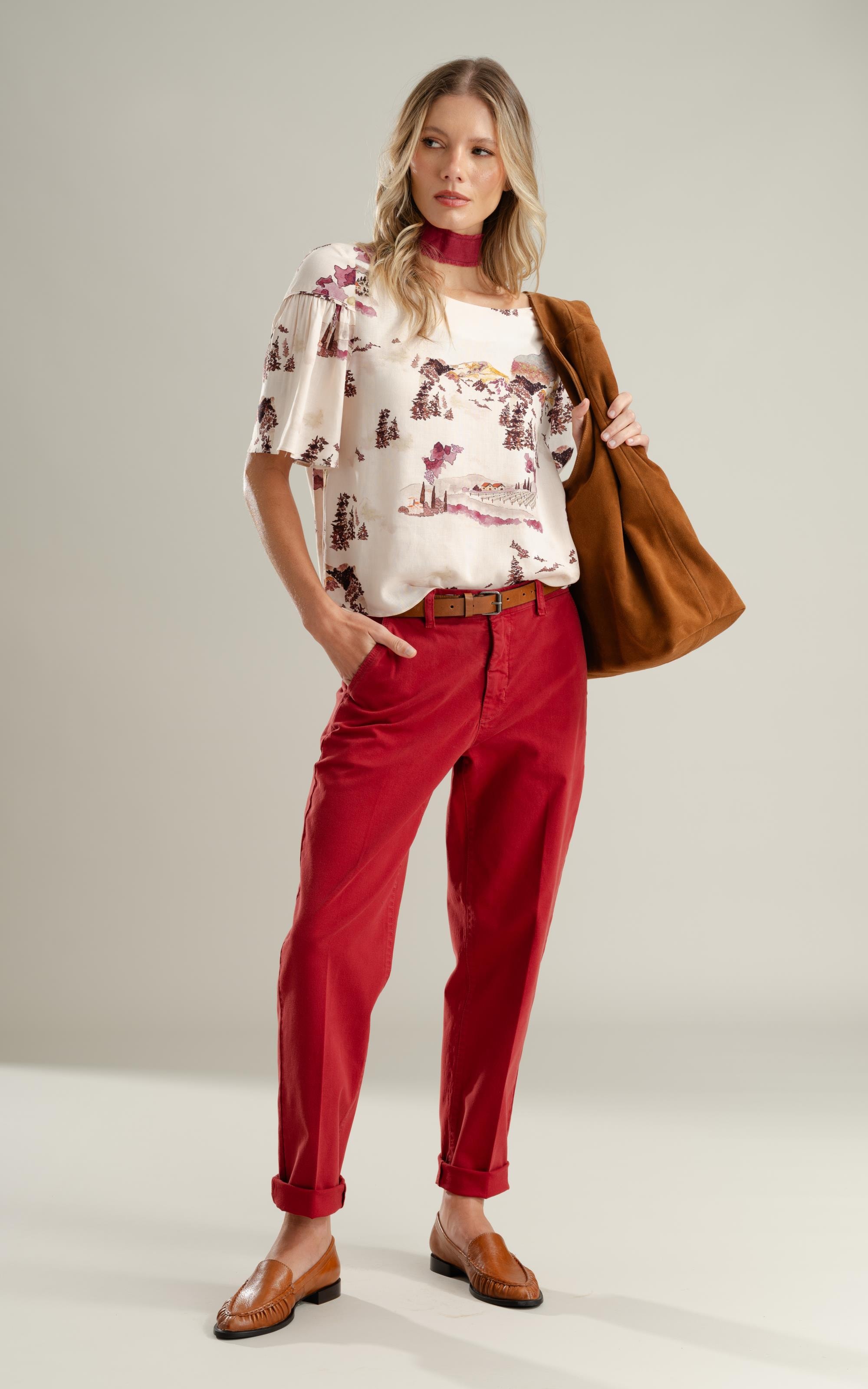 Calça Chino Paris Vinho