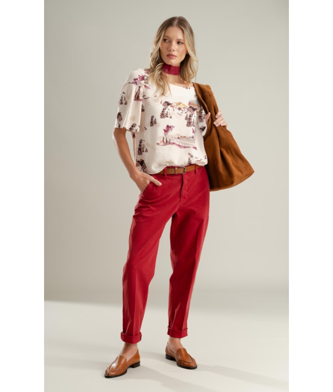 Calça Chino Paris Vinho