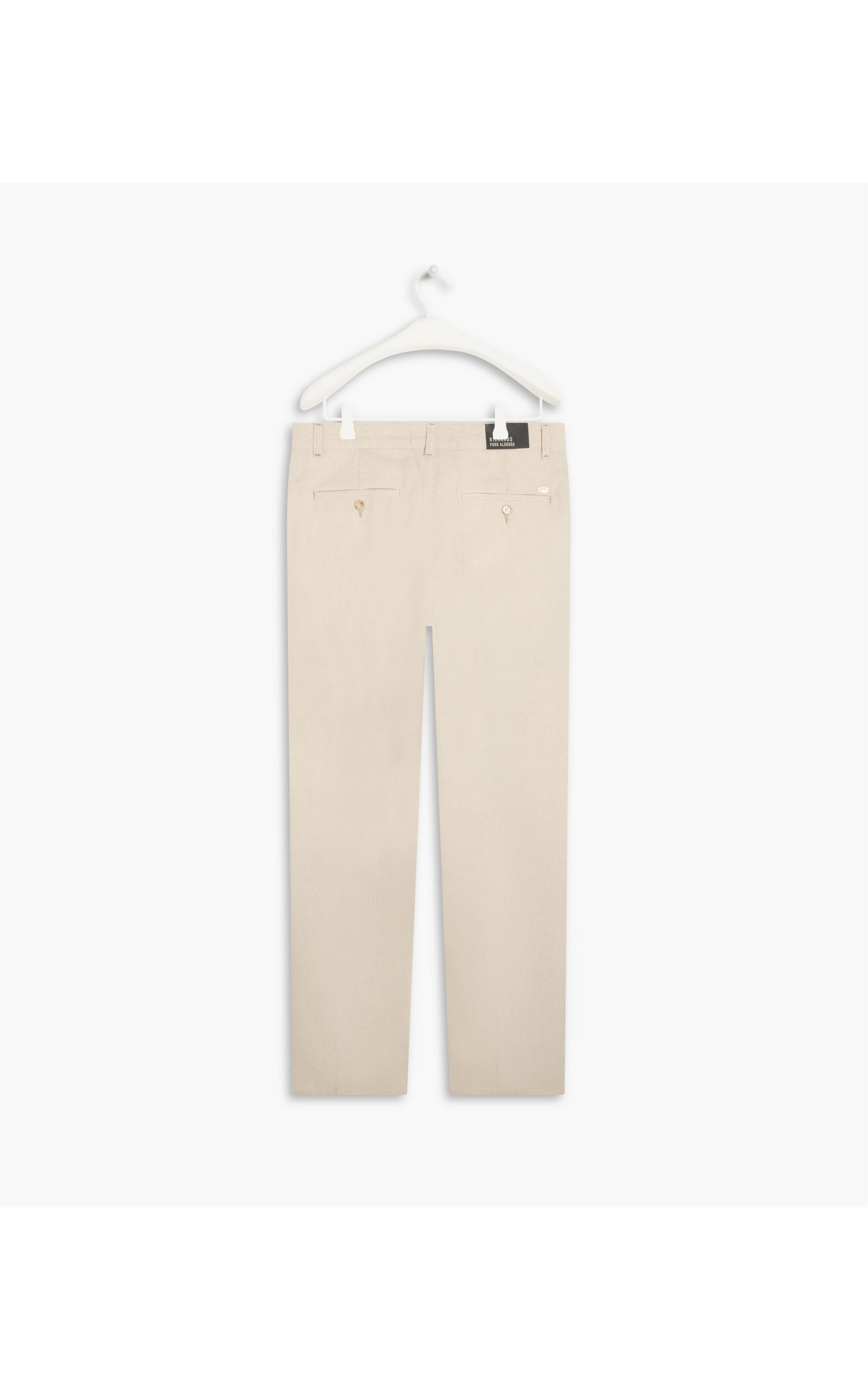  Calça Chino Preppy Ft Listrada Off White C/ Caramelo