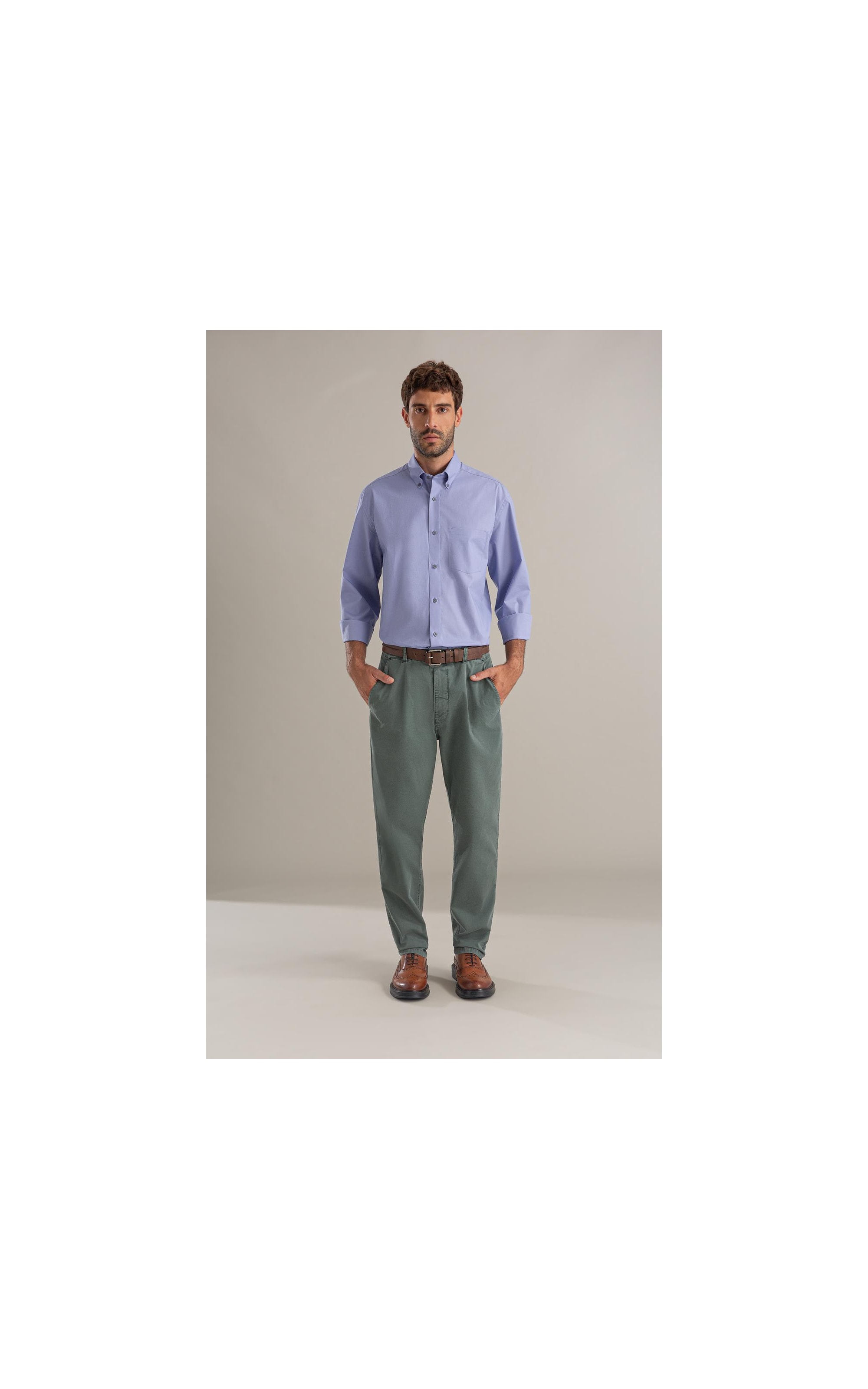 Calça Chino Rain Trapezio Verde Army