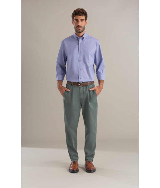 Calça Chino Rain Trapezio Verde Army