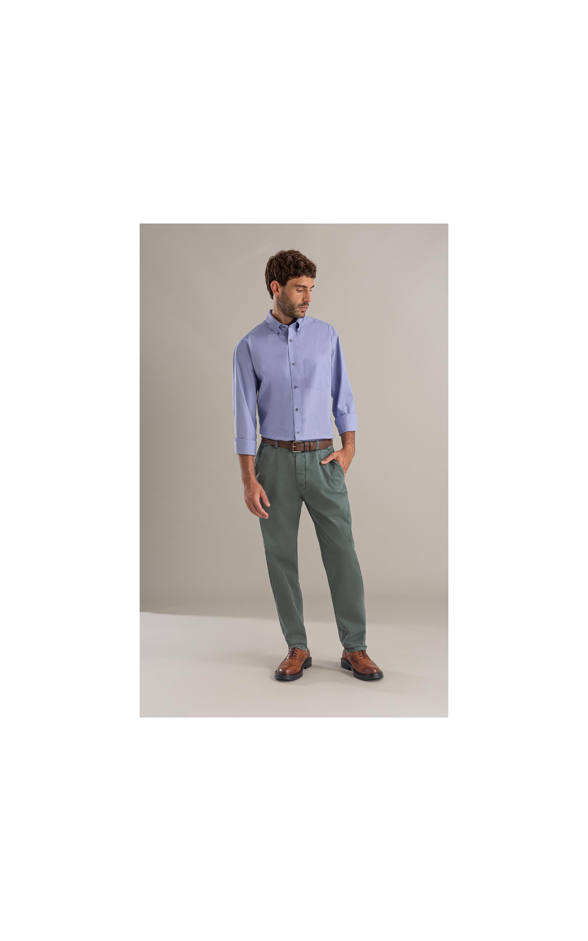 Calça Chino Rain Trapezio Verde Army