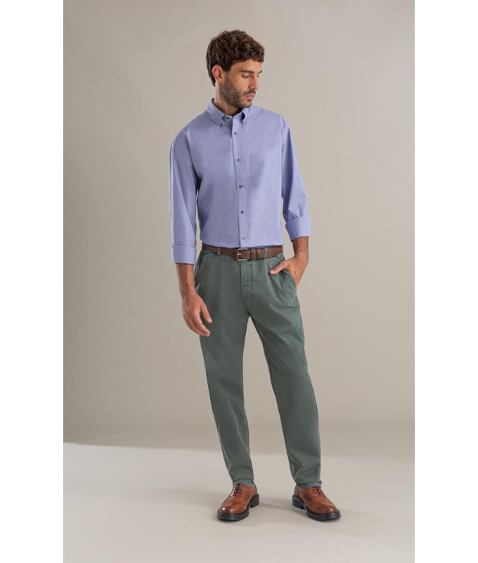 Calça Chino Rain Trapezio Verde Army