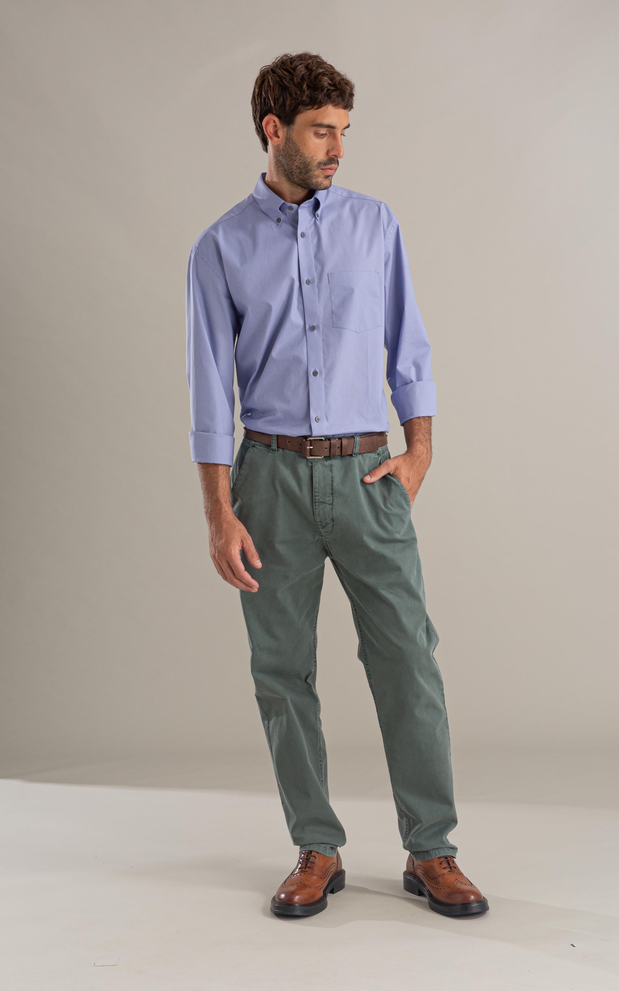 Calça Chino Rain Trapezio Verde Army