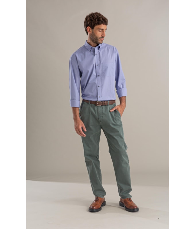 Calça Chino Rain Trapezio Verde Army