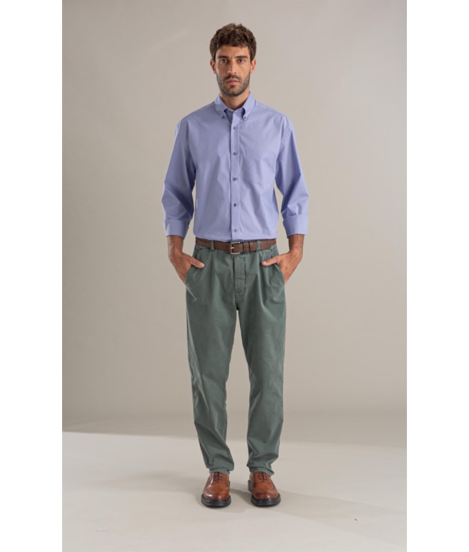 Calça Chino Rain Trapezio Verde Army