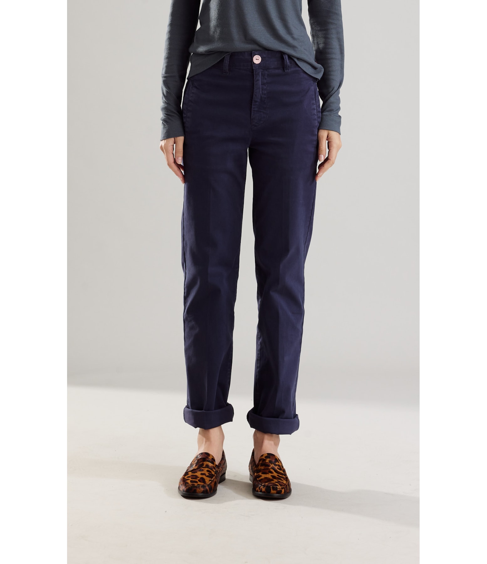 Calça Chino Reta Nancy Old Purple