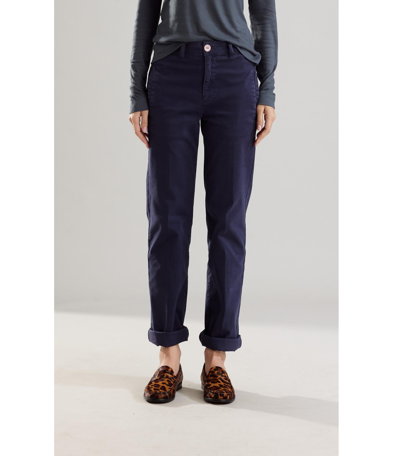 Calça Chino Reta Nancy Old Purple