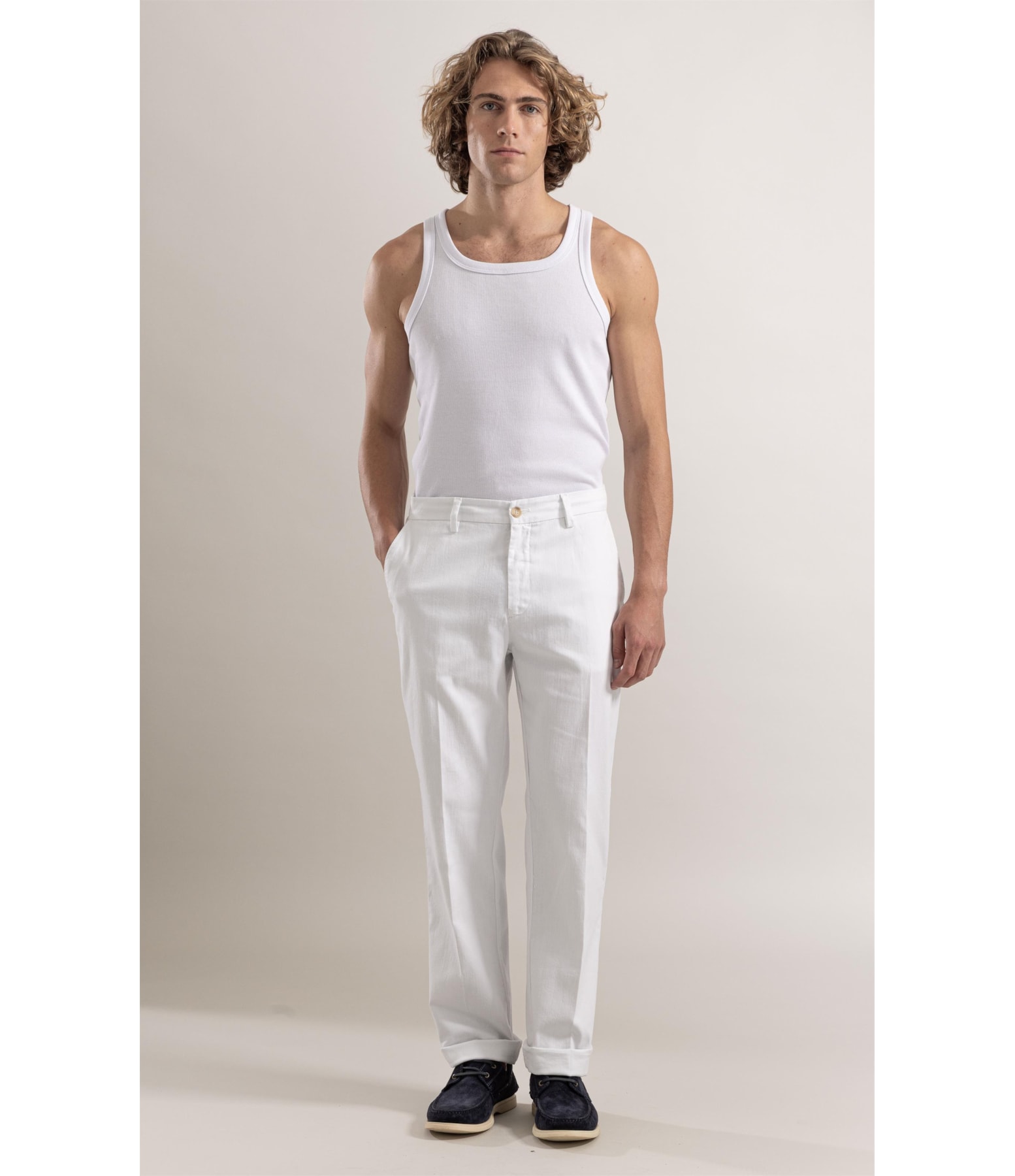 Calça Chino Tradicional Cotton Lyocel Branco