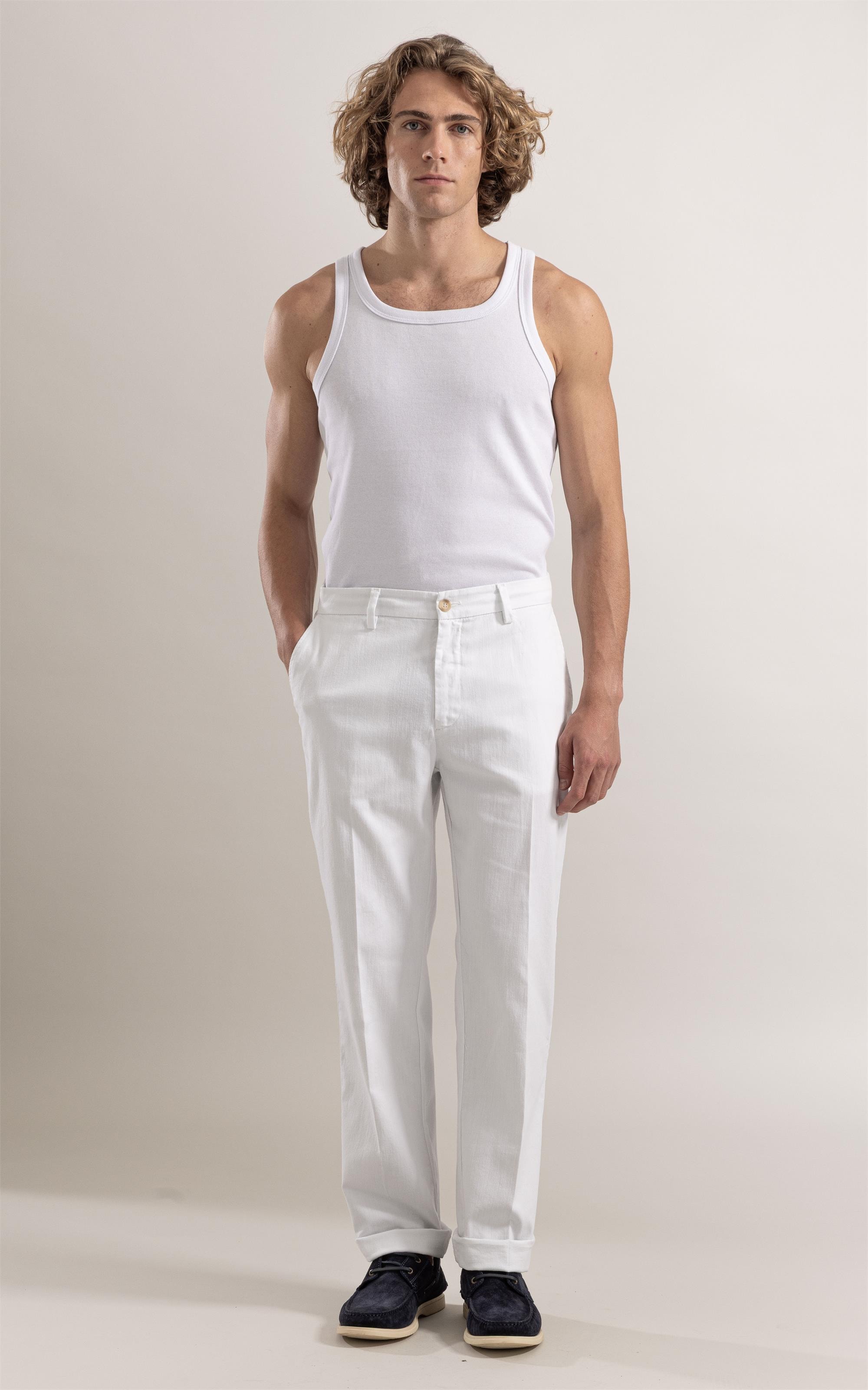 Calça Chino Tradicional Cotton Lyocel Branco