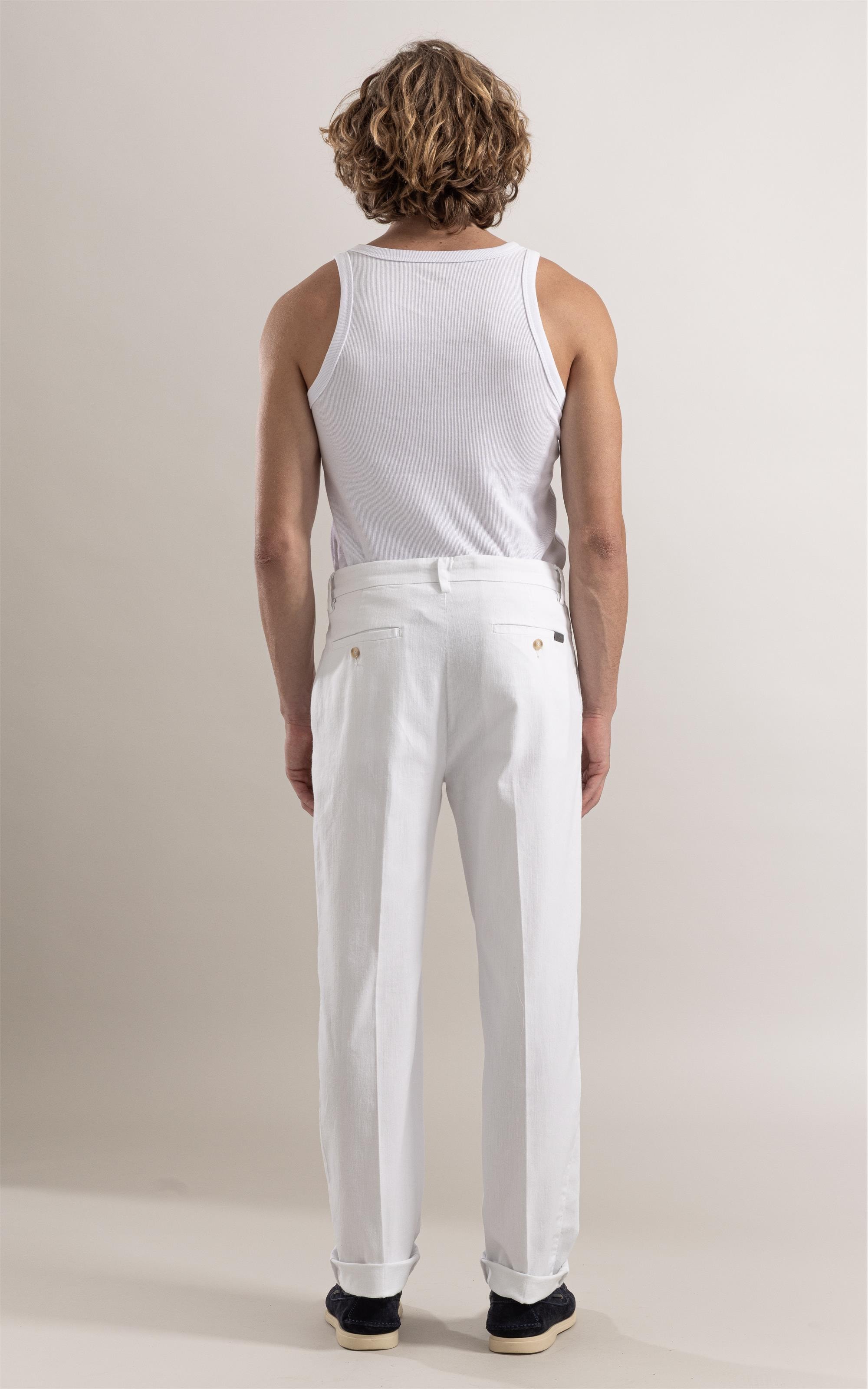 Calça Chino Tradicional Cotton Lyocel Branco