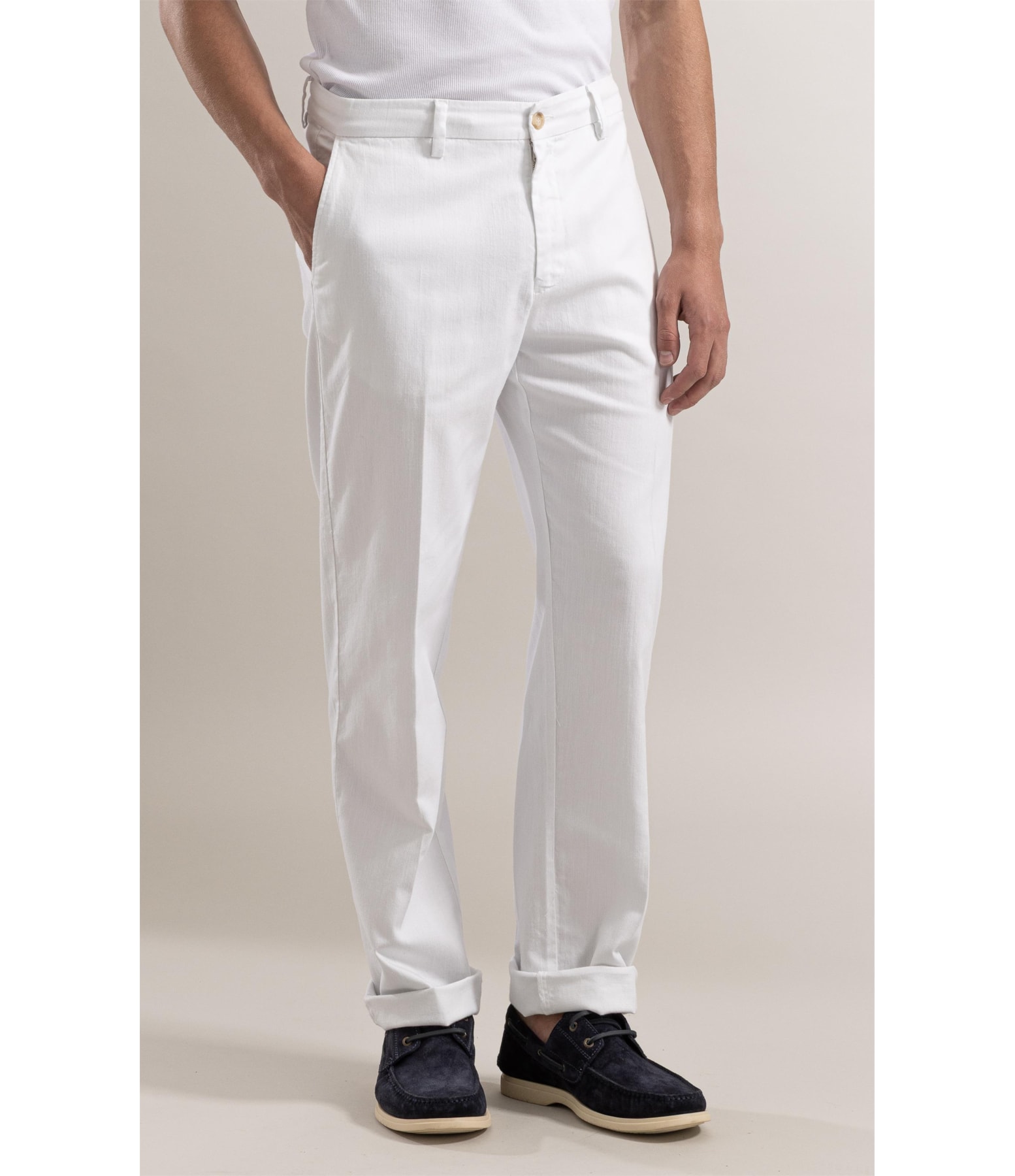 Calça Chino Tradicional Cotton Lyocel Branco