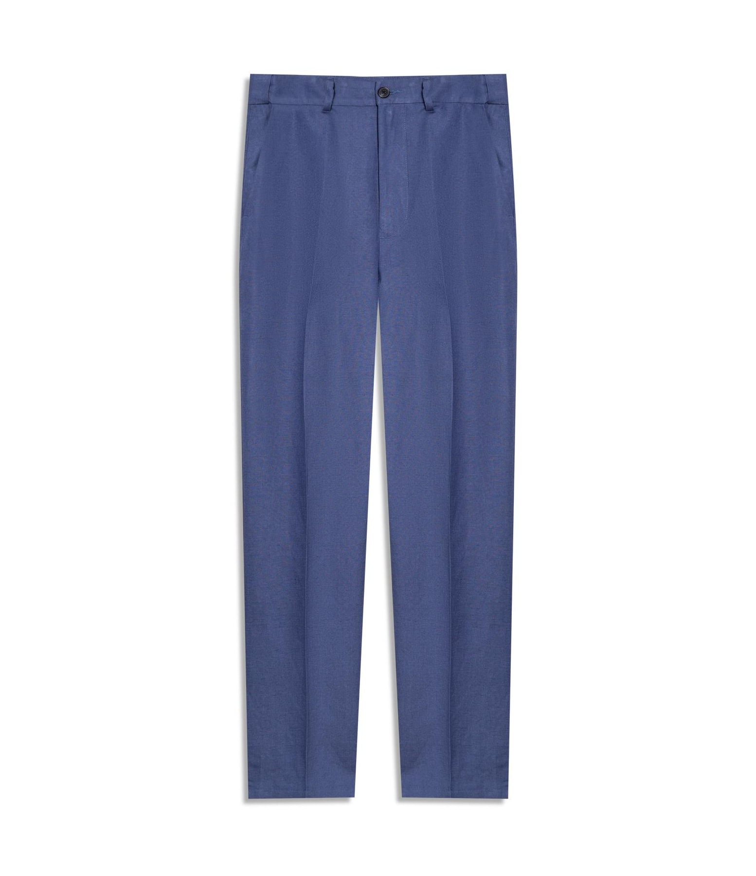 Calça Chino Trapezio Linho Blend Azul Pervante