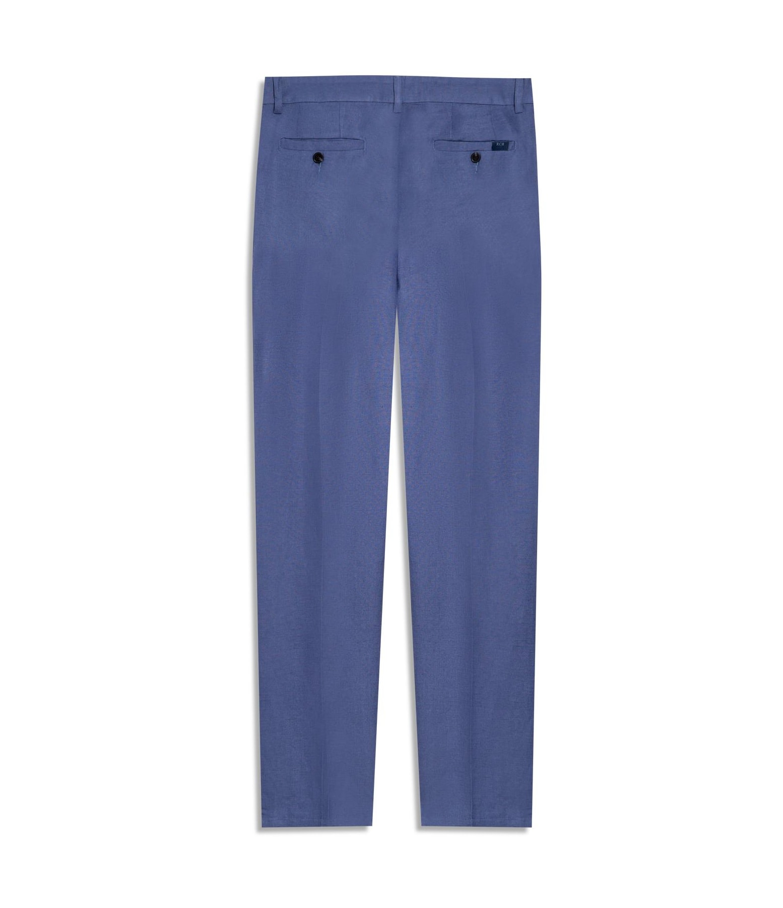 Calça Chino Trapezio Linho Blend Azul Pervante