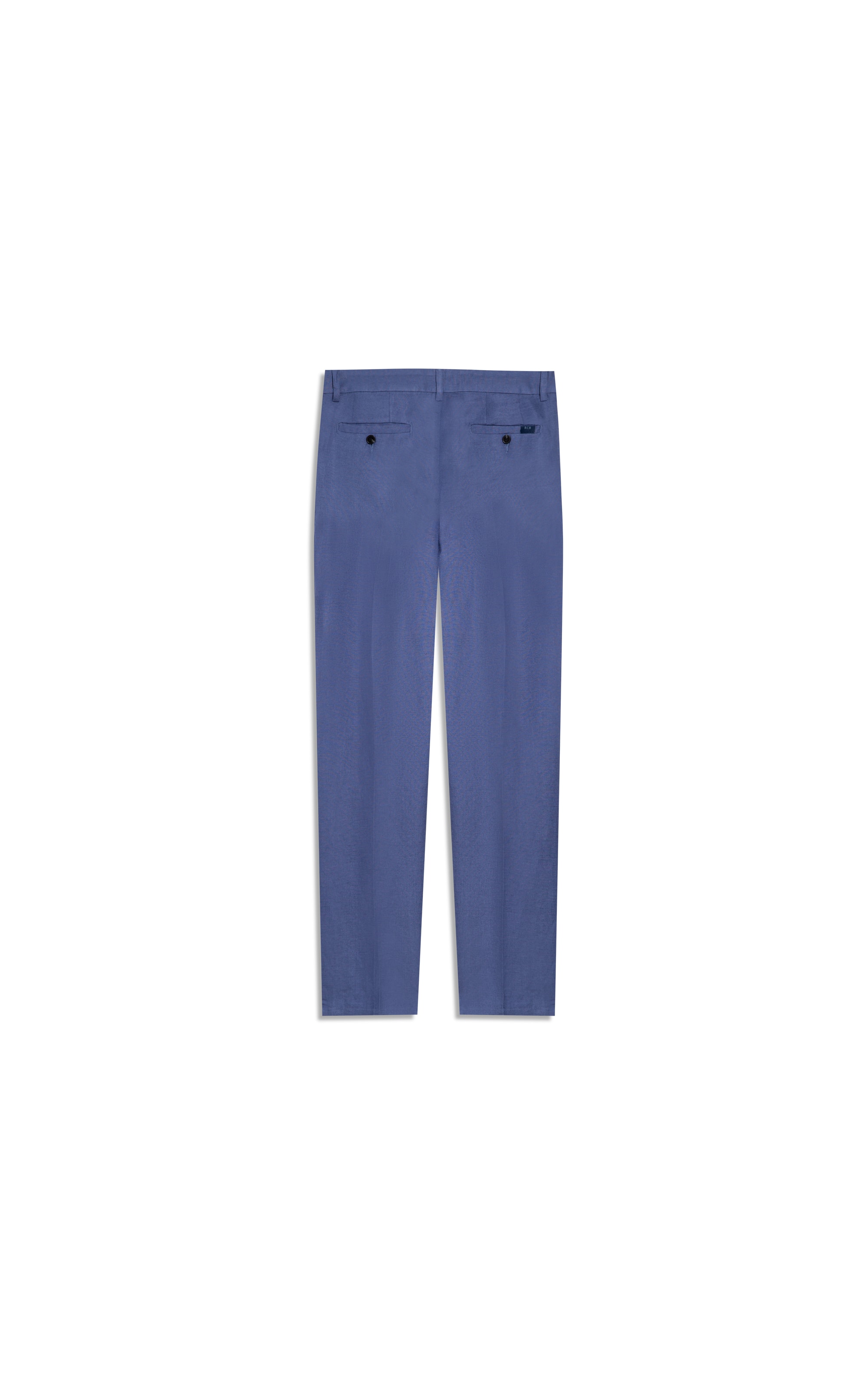Calça Chino Trapezio Linho Blend Azul Pervante