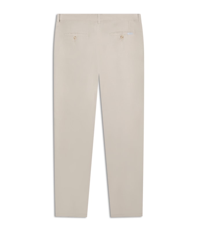 Calça Chino Trapezio Linho Blend Bege