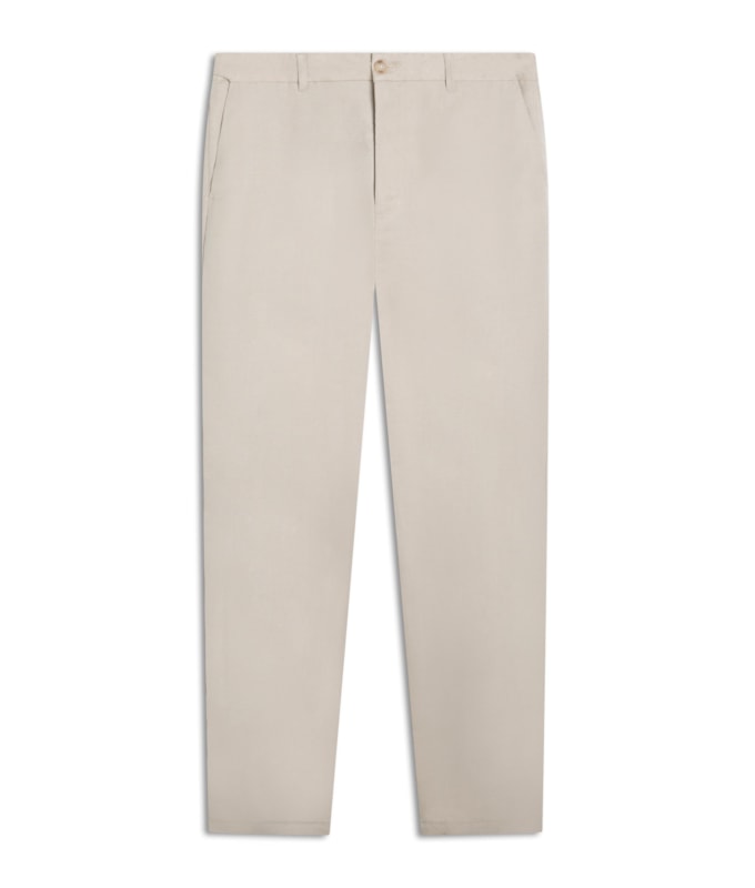 Calça Chino Trapezio Linho Blend Bege