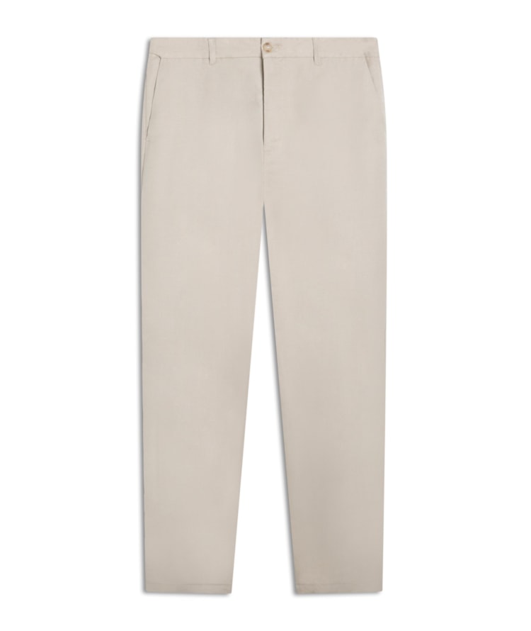 Calça Chino Trapezio Linho Blend Bege
