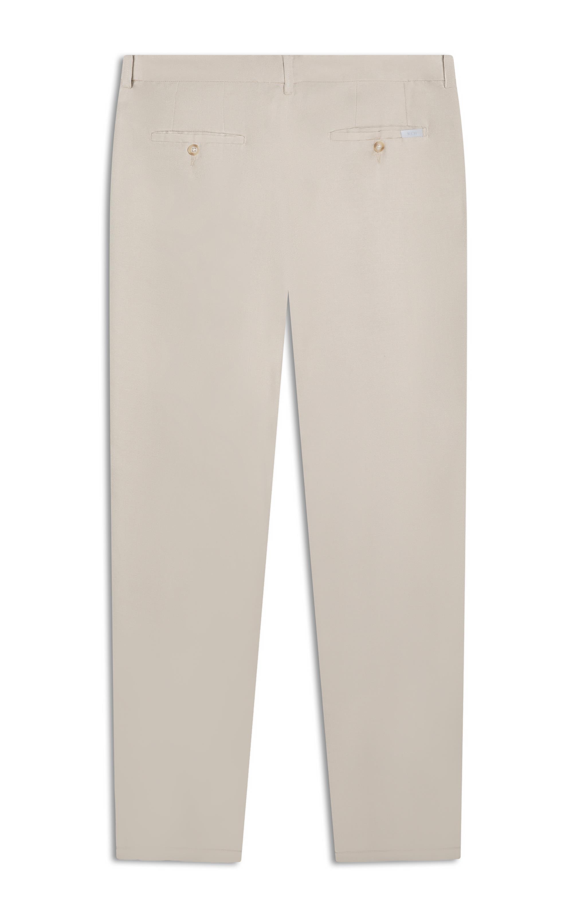 Calça Chino Trapezio Linho Blend Bege
