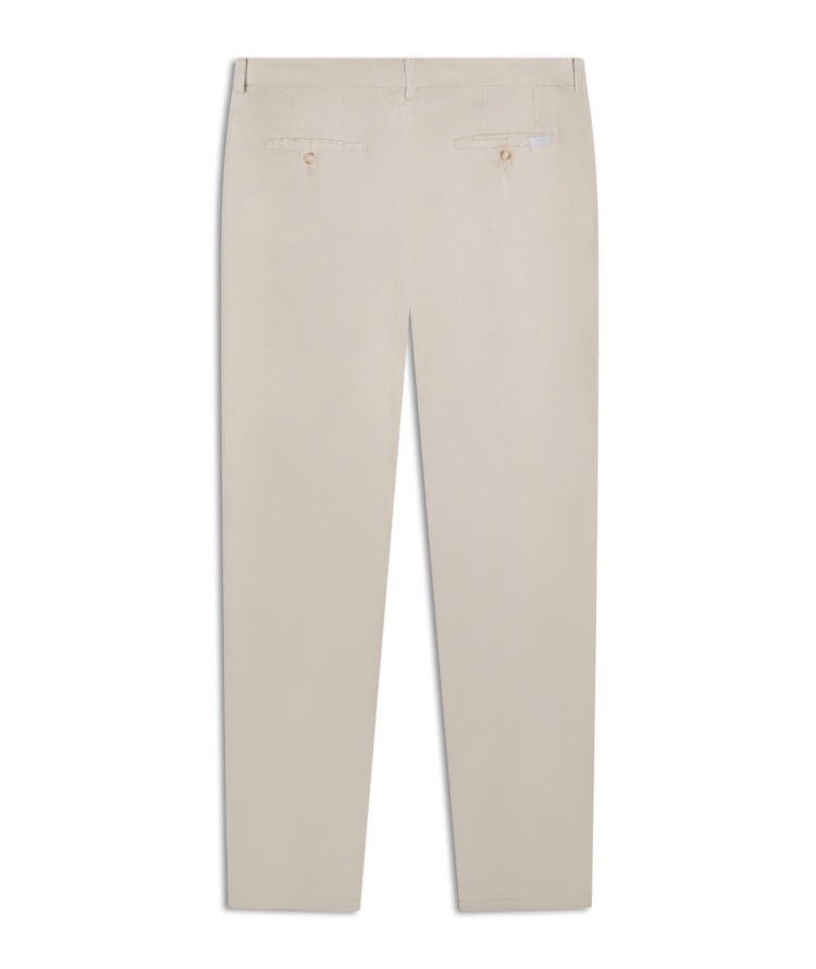 Calça Chino Trapezio Linho Blend Bege