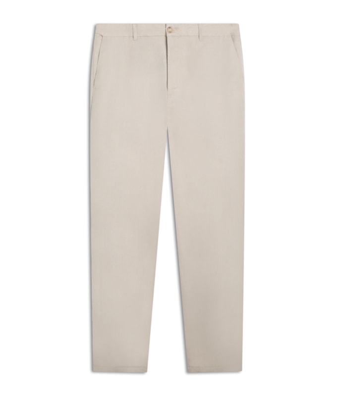 Calça Chino Trapezio Linho Blend Bege
